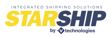 StarShip Downsized Integrated Shipping Solutions by V-Technologies - Navy Blue and Yellow, Transparent Background